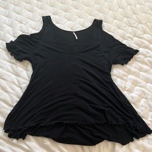 Black Cold Shoulder Free People Top